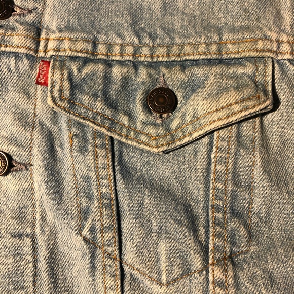 Rare Vintage 1980s Levi’s Sleeveless Jacket Size M - Picture 3 of 8